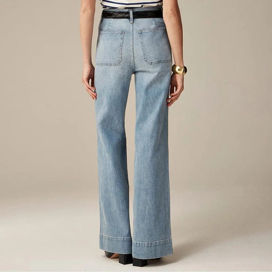 Liora Jeans — High-Waist Loose Denim Trousers with Stretch Fabric