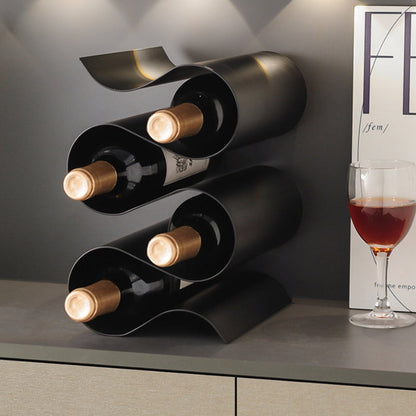 Virello — S-Shaped Metal Wine Rack with Modern Sculptural Design