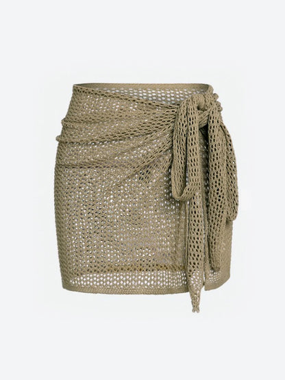 Elira Sheer Mesh Skirt — Lightweight Beach Cover-Up with Adjustable Tie