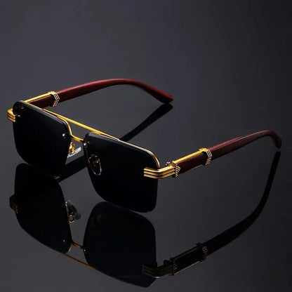 Veyden — Rimless Gold-Accent Sunglasses with UV400 Protection