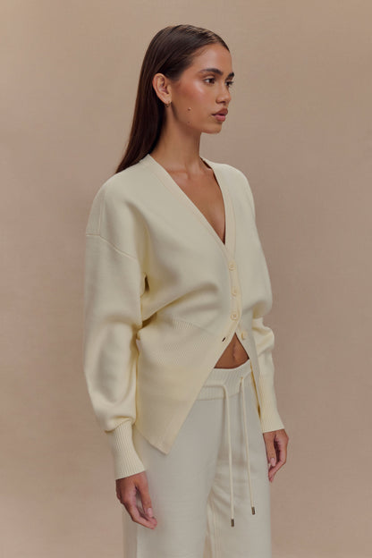 Vexora Buttoned Oversized Cardigan - Ivory