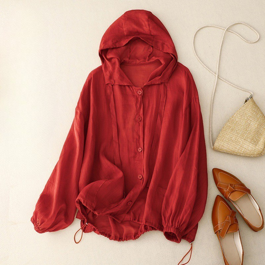 Tarenna — Lightweight Hooded Linen Shirt for Warm Weather