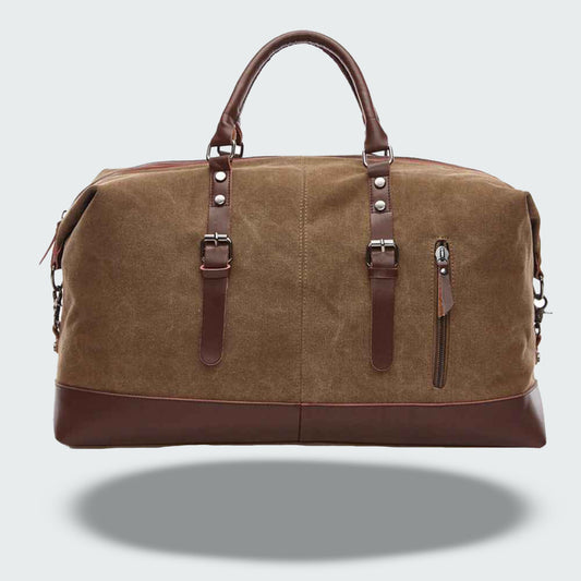 Soren — Durable Waxed Canvas Travel Duffle Bag with Leather Accents