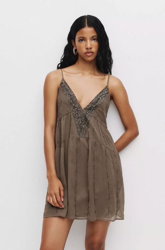 Liora — Beaded Boho Mini Dress with Lightweight Comfort