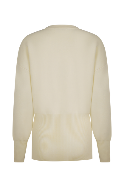 Vexora Buttoned Oversized Cardigan - Ivory
