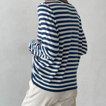 Niora — Organic Cotton Long Sleeve Shirt with Striped Design