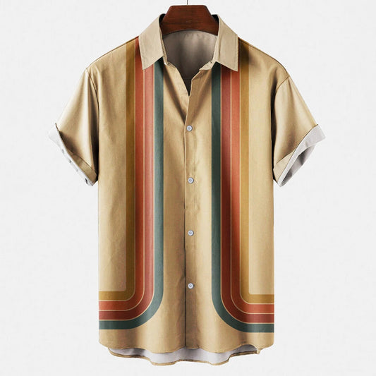 Terrico Linen Shirt — Breathable Summer Shirt with Retro Stripes