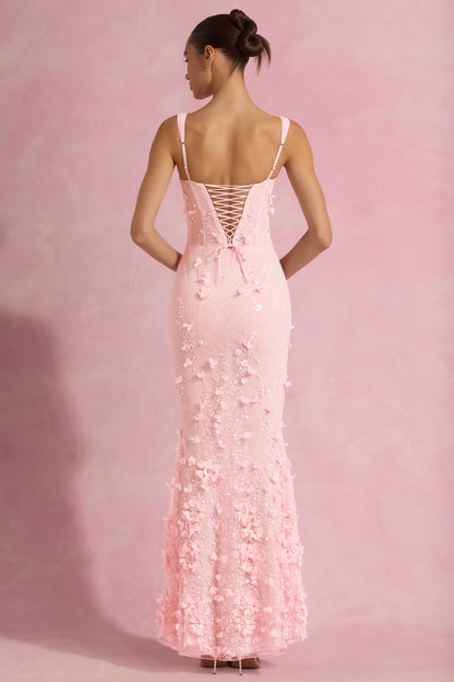 Vasanta Embellished Fishtail Corset Gown Pink™ — Own Every Room with Unforgettable Glamour and Effortless Confidence
