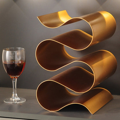 Virello — S-Shaped Metal Wine Rack with Modern Sculptural Design
