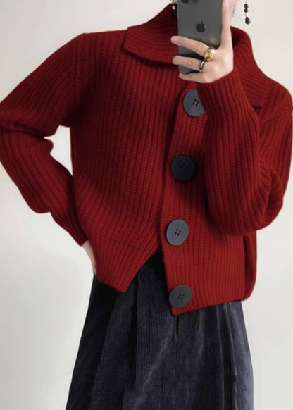 Modern Orange Peter Pan Collar Button Down Knit Cardigan™ — Wrap Yourself in Cozy Confidence That Turns Every Head