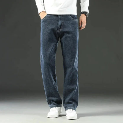 Levaro — Men's Relaxed Straight-Leg Vintage Wash Jeans