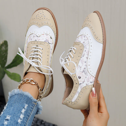 Renly Pastela — Pastel Brogue Oxfords with Floral Accents