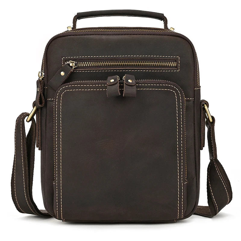 Logan Messenger — Full-Grain Leather Bag with Tablet Pocket