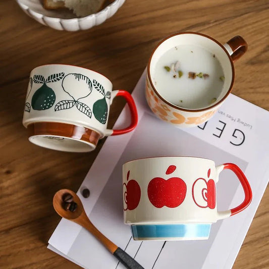 Marlowe Stack Mugs — Midcentury Ceramic Coffee Mugs with Space-Saving Design