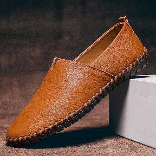 Larko — Men's Soft Pebbled Leather Loafers with Flexible Sole