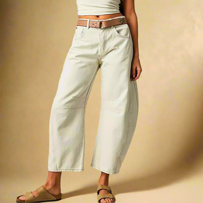 Norla Vintage Jeans — Cropped Soft Cotton with Knee Stripe Detail