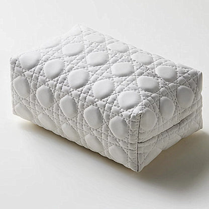 Velora — Quilted Faux Leather Tissue Holder with Modern Design