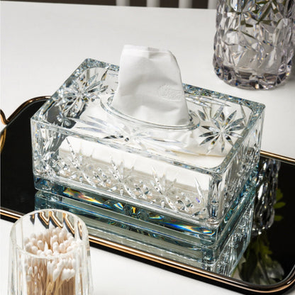Valen — Faceted Acrylic Tissue Box with Crystal Detailing