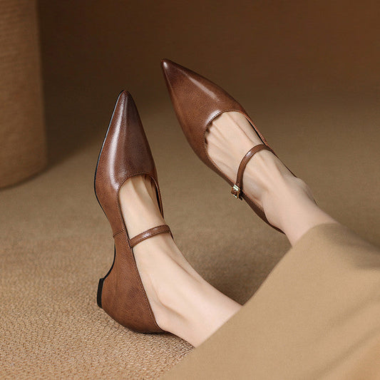 Liora — Genuine Leather Mary Jane Pumps with Cushioned Comfort