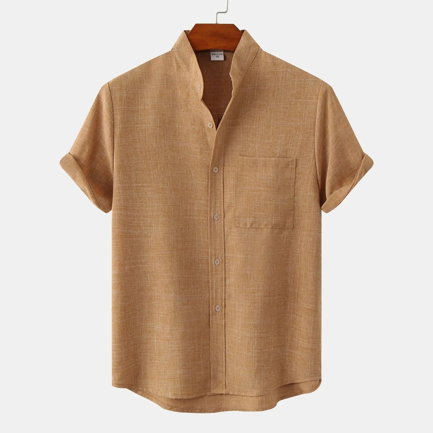 Linton — Lightweight Cotton-Linen Summer Shirt with Mandarin Collar