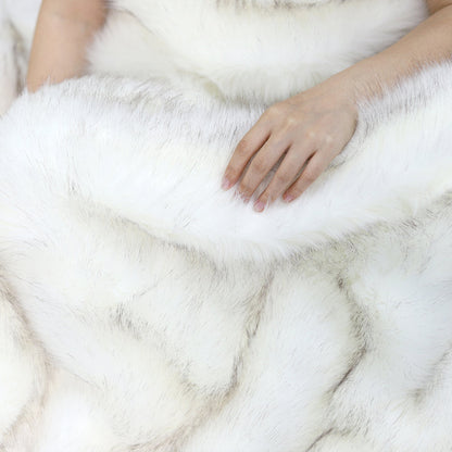 CozyLux Faux Fox Fur Throw — Plush, Eco-Friendly and Warm Blanket