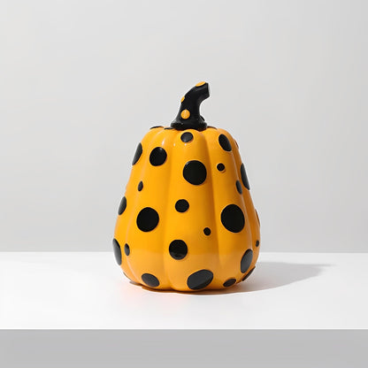 Liora — Polka Dot Resin Pumpkin Decor with Glossy Finish