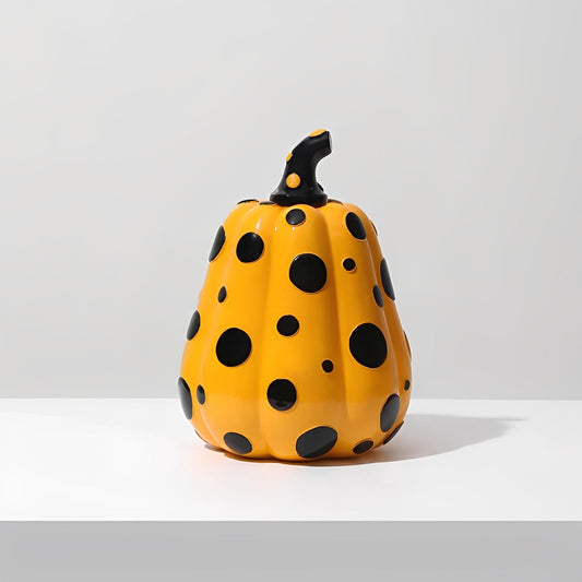 Liora — Polka Dot Resin Pumpkin Decor with Glossy Finish