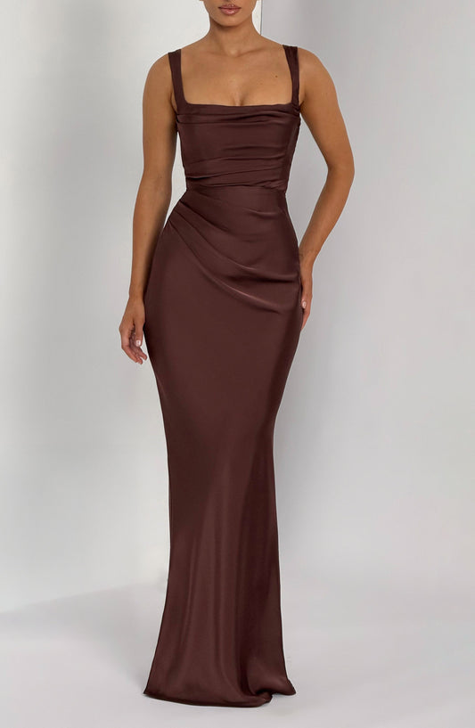 Virelia Maxi Dress - Plum Brown