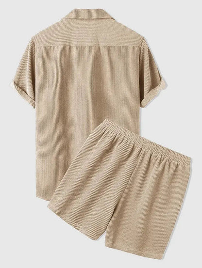 Avenlea — Ribbed Velvet Corduroy Shirt and Shorts Set