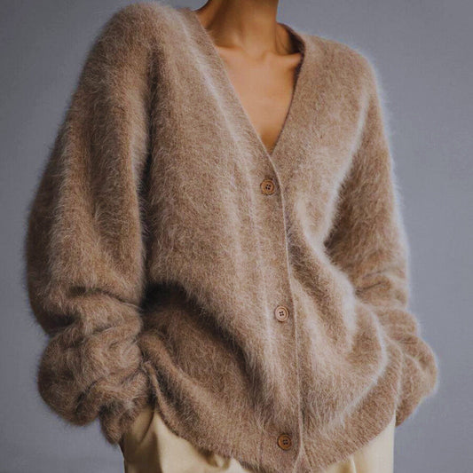 Elara Faux Fur Cardigan — Ultra-Soft Oversized Knit for Cozy Comfort