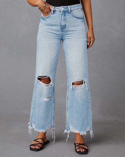 Mid-Rise Distressed Jeans™ — Hug Your Curves with Confidence That Turns Heads