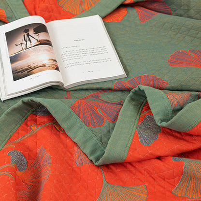 Elara — Reversible Botanical Cotton Quilt Bedding Set