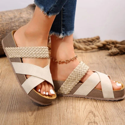 Norla — Braided Cork Platform Sandals with Cushioned Support