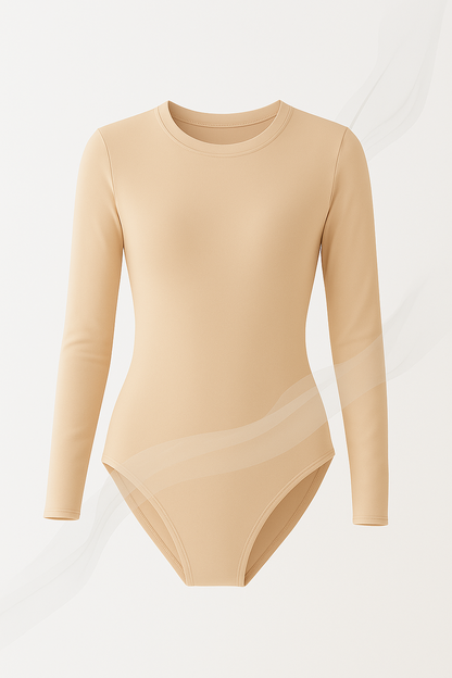 Crew Neck Long-Sleeve Bodysuit - Soft, Second Skin Fit | Nexara