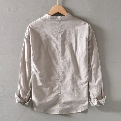 Renlo — Lightweight Linen Shirt with Mandarin Collar for Comfort