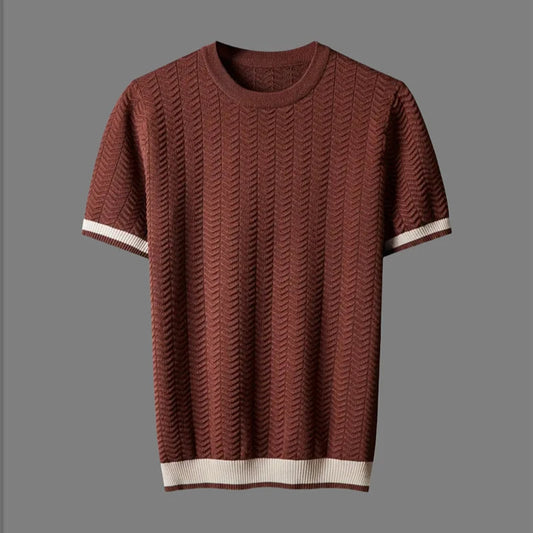 Chevron Jacquard Knit Tee™ — Own Every Moment with Vintage Swagger and Unstoppable Comfort