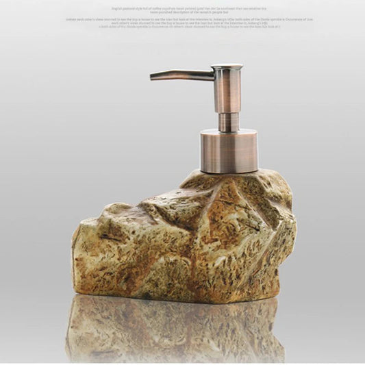 Kairo Stone Dispenser — Volcanic-Inspired Ceramic Soap Pump with Slip-Resistant Base