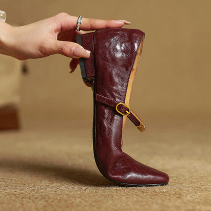 Ellara — Genuine Leather Mary Jane Pumps with Metal-Bit Strap