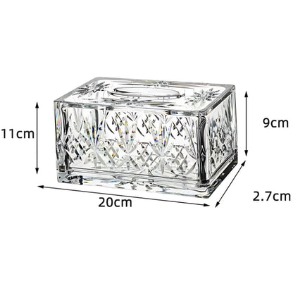 Valen — Faceted Acrylic Tissue Box with Crystal Detailing