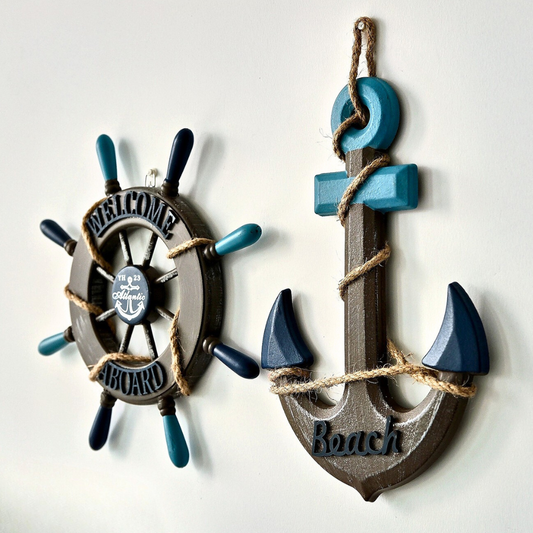 Marineris — Coastal Nautical Wall Decor Set with Hooks