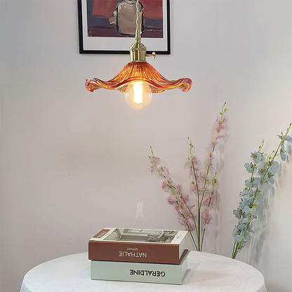 Liora — Floral Glass LED Pendant Light with Warm Glow