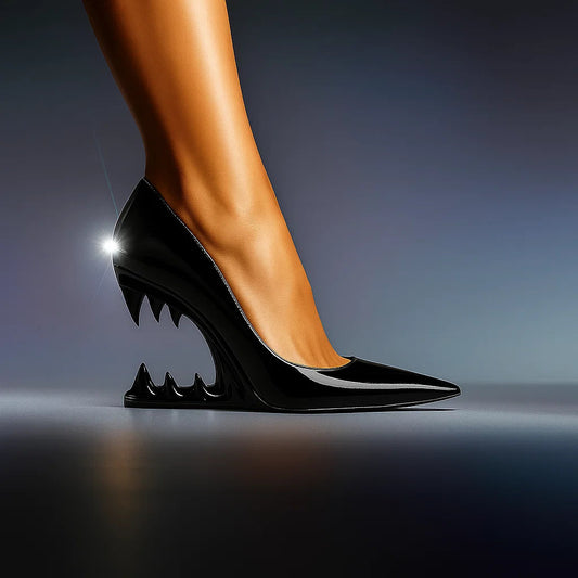 Mavren — Women's Wolf Fang Sculpted Heel Pumps with Cushioned Insole