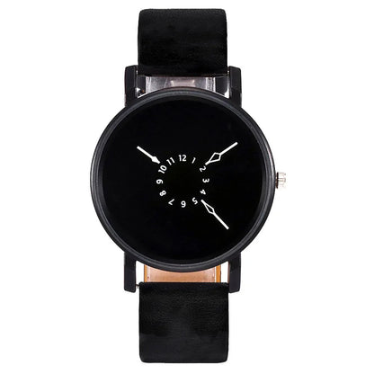 Lumenor — Modern Minimalist Leather Strap Watch with Dual-Dial Face