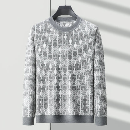 Blakeon — Men's Modern Maze Pattern Knit Sweater with Tailored Fit