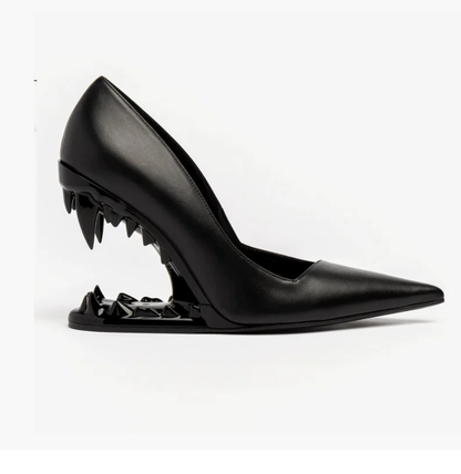 Mavren — Women's Wolf Fang Sculpted Heel Pumps with Cushioned Insole