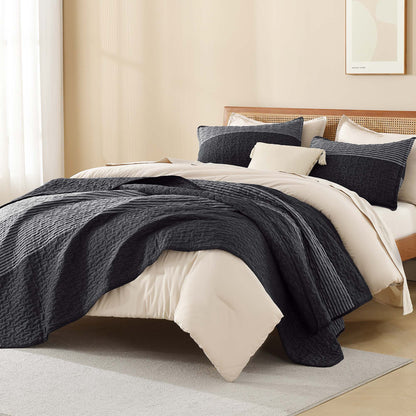 NoirZen™ Quilt Set — Wrap Yourself in Bold Style and All-Season Cloudlike Comfort