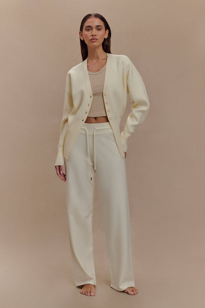 Vexora Buttoned Oversized Cardigan - Ivory