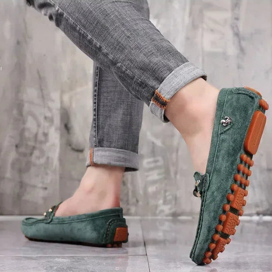 Velorio — Premium Suede Loafers with Cushioned Comfort and Metallic Accents