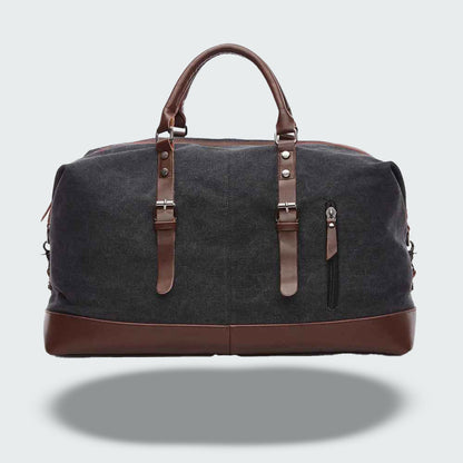 Soren — Durable Waxed Canvas Travel Duffle Bag with Leather Accents