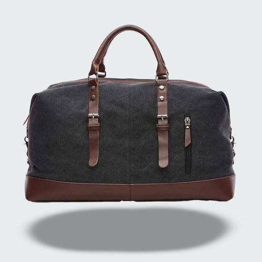 Soren — Durable Waxed Canvas Travel Duffle Bag with Leather Accents
